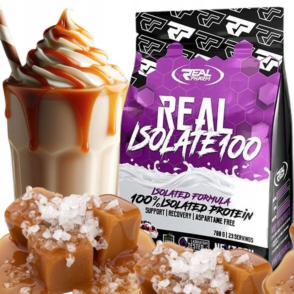 Real Pharm Real Isolate 100 WPI 1800 g WEPEI ISOLATE Proteinpulver Molkenproteinisolat Geschmack: Salted Caramel