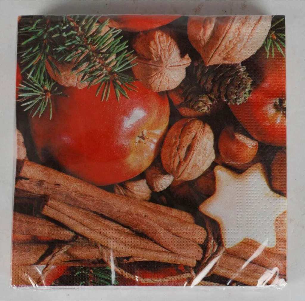 24 Serviettes en Papier Noël 20er Motif Hiver Décoration Avent 3 Plis