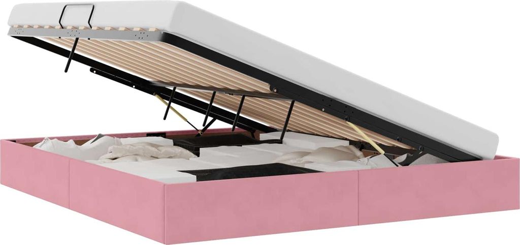 vidaXL Ottoman Bettgestell mit Speicher Rosa 180 x 200 cm Samt