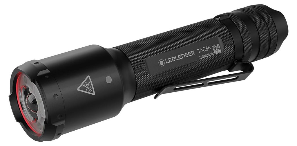 Ledlenser TAC6R Taschenlampe, wiederaufladbar, LED 2000lm, 6 Modi inkl. Strobe, Multi-Lens-Technologie, bis zu 370m Leuchtweite, IP68, USB-C-Akku