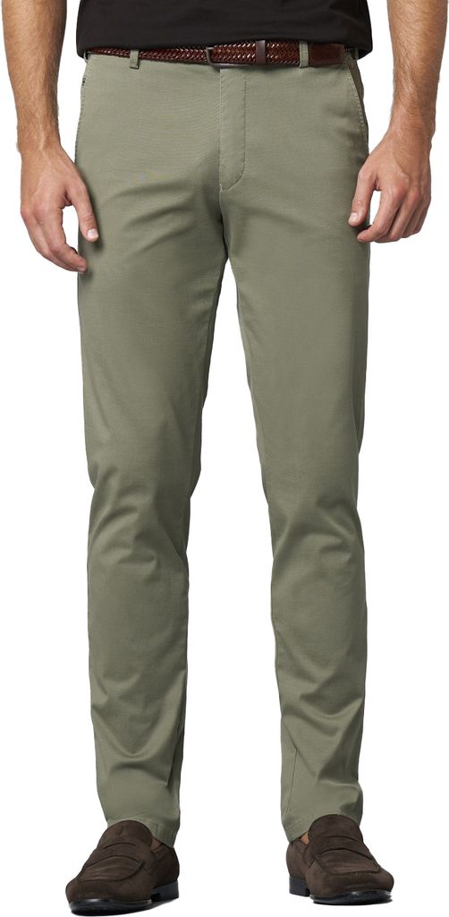 Meyer Hose Baumwolle olivgrün modern fit Flatfront
