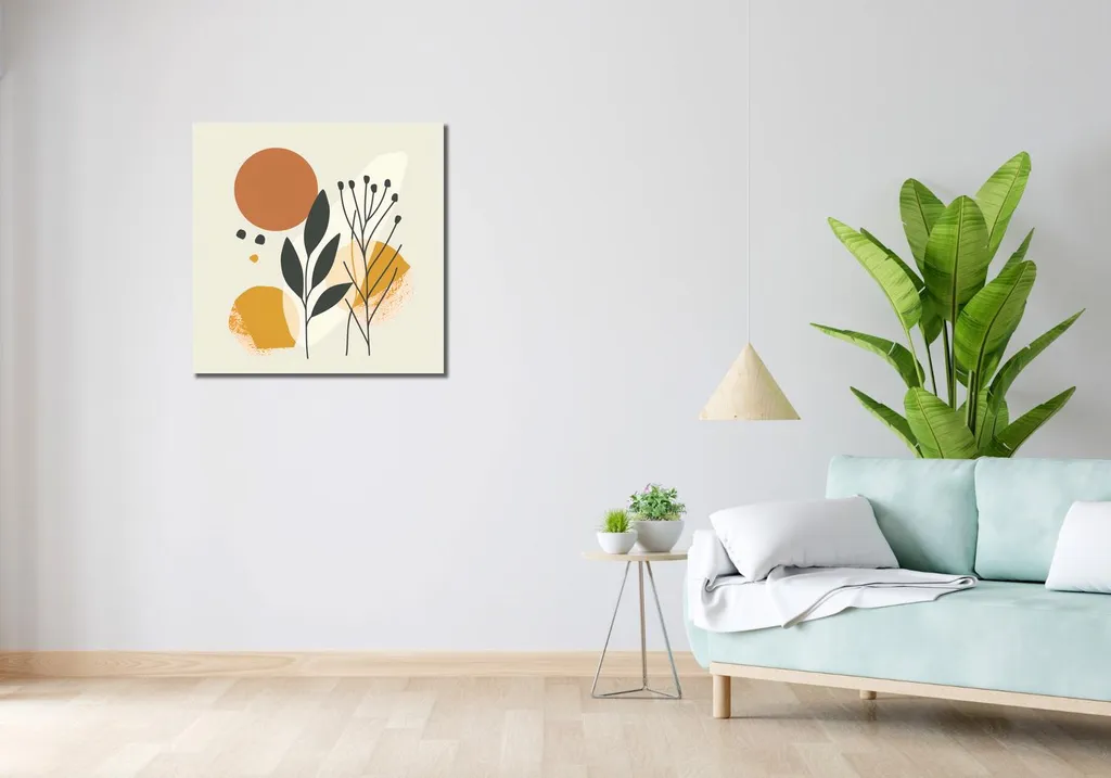 Habillage Mur Vide Impression Botanique 70 x 70 cm Solution Déco Facile