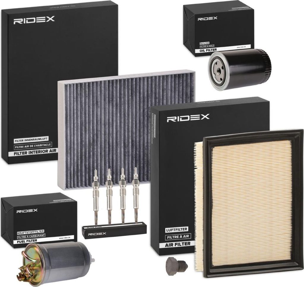 RIDEX Inspektionspaket Filterset für VW GOLF III (1H1) Golf IV Cabrio (1E) Golf III Cabrio (1E7) GOLF III Variant (1H5) Vento (1H2)
