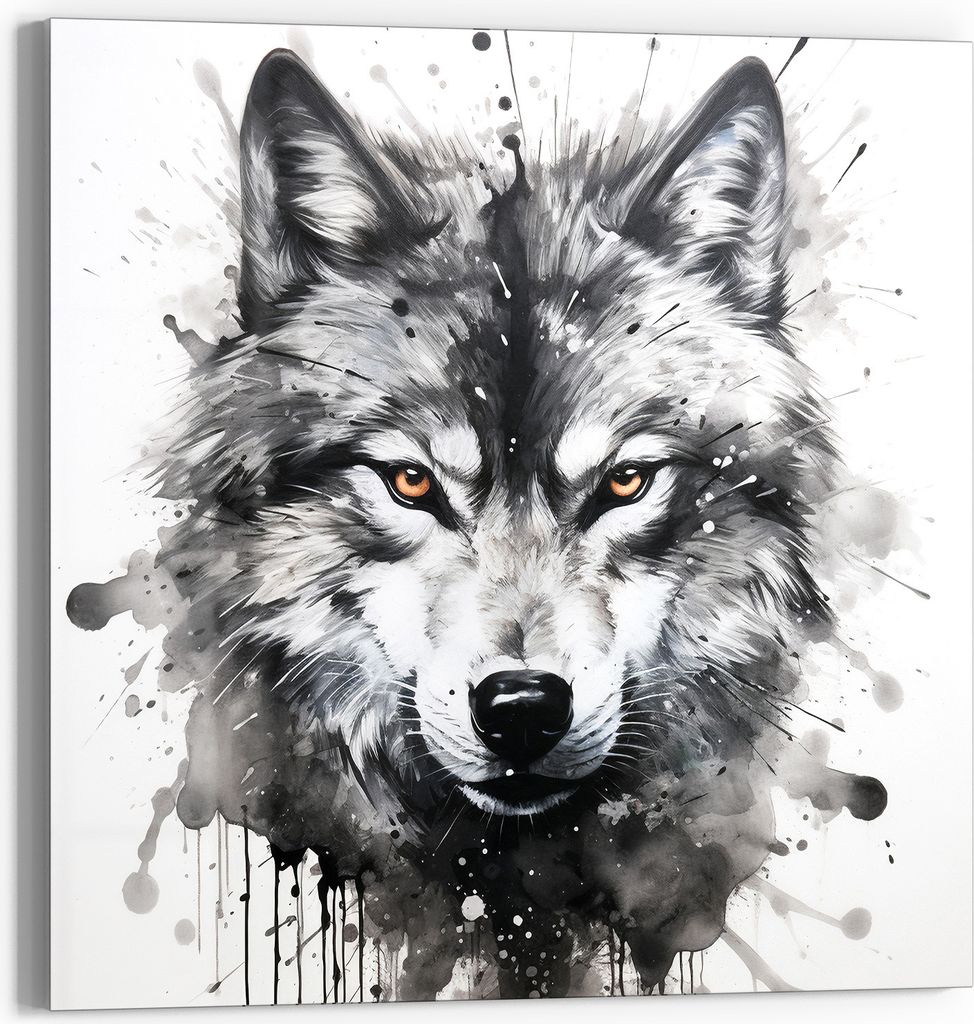 DEQOART Glasbild Echtglas 50x50 cm 'Wilde Intensität' Wandbild Bild modern Deko