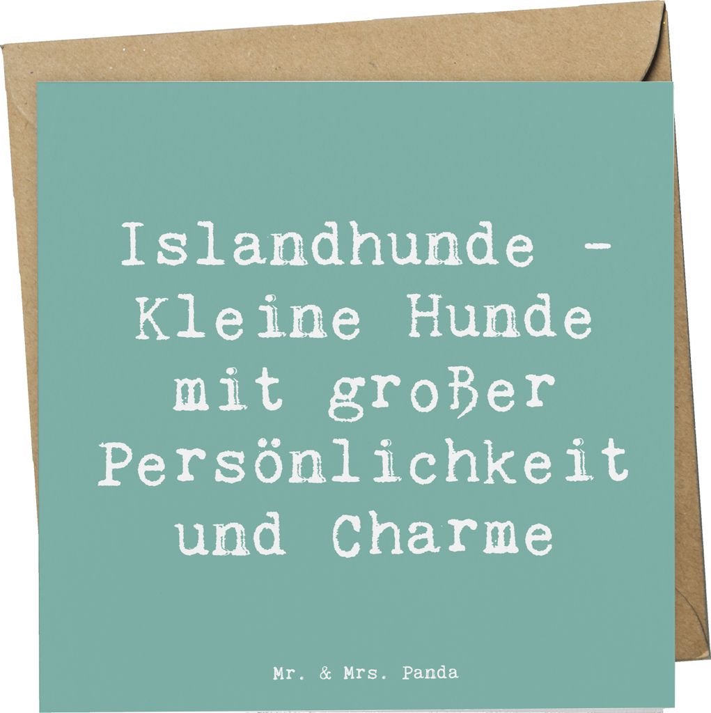 Mr. & Mrs. Panda Grußkarte Spruch Charme Islandhund - Meeresbrise - Geschenk, Hundeliebhaber, Hunderassen, Magie, anlasskarte, Hunderasse, Charakt...