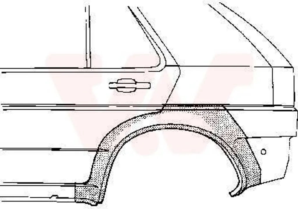 Réparation aile arrière droite Opel Astra F : Panneau latéral 3734148