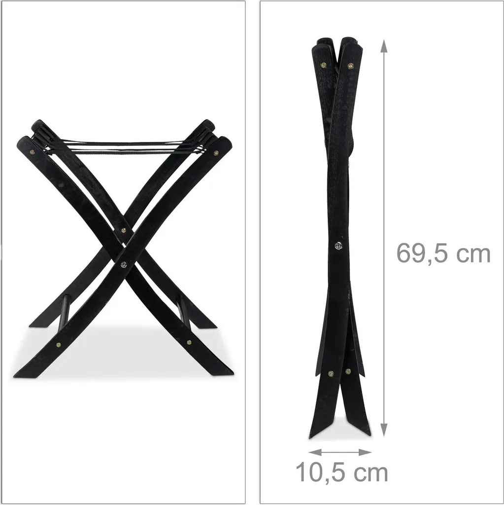 Support valise bois pliable 60cm - Design compact et robuste pour hôte