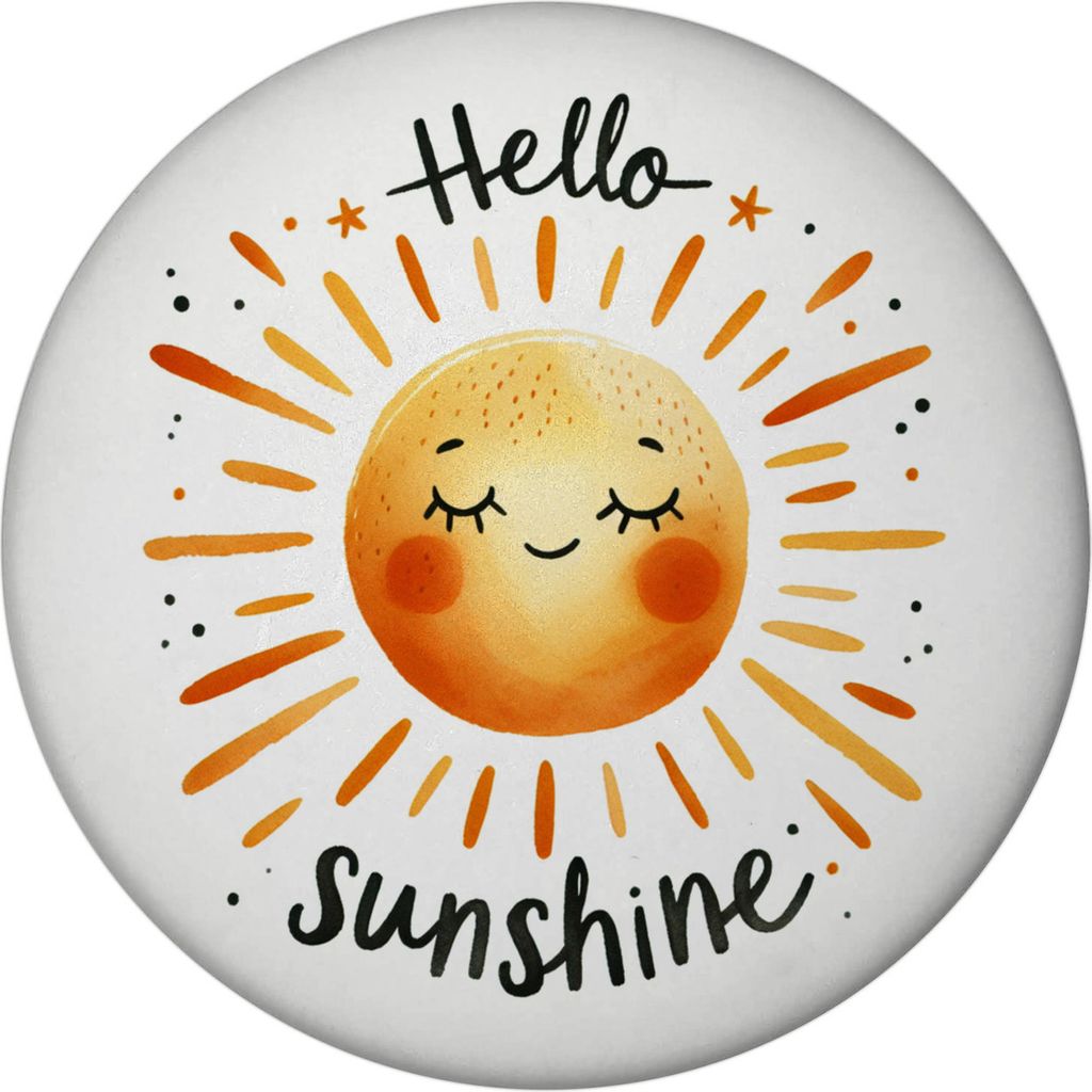 Sonne Freundschaft Magnet rund mit Spruch Hello sunshine