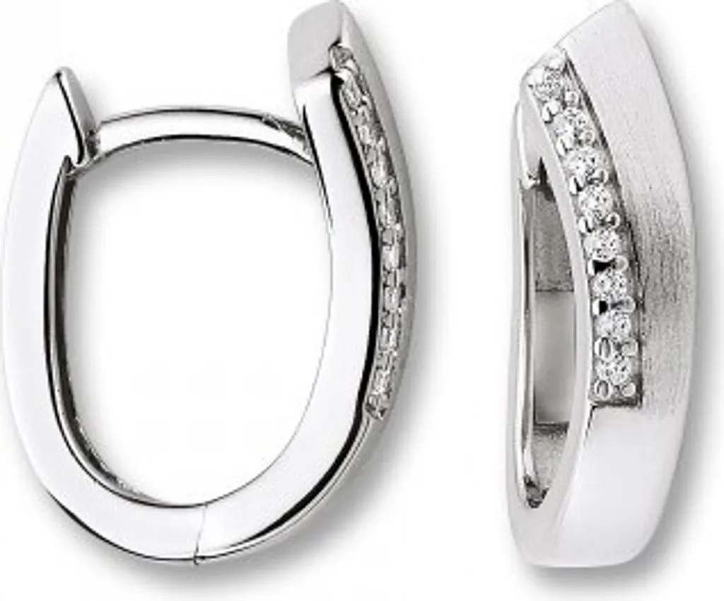 Créoles Argent Rhodié 925 Poli et Zirconium : Éclat Durable et Finition