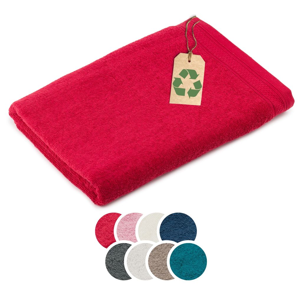 liebling Duschtuch aus recycelten Materialien, 65% recycelte Baumwolle, 35% recycelte PET-Produkte, 70 x 140 cm, ressourcenschonend, rot