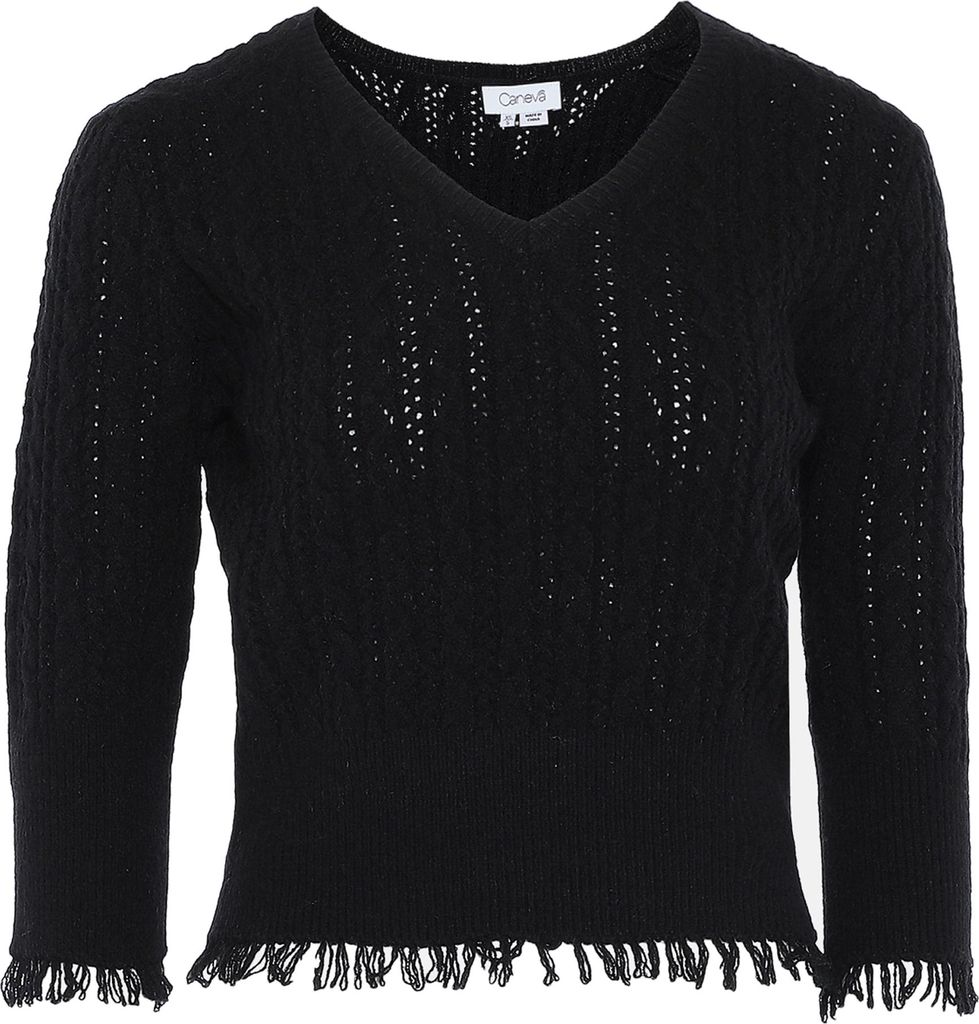 caneva damen pullover - schwarz, M/L