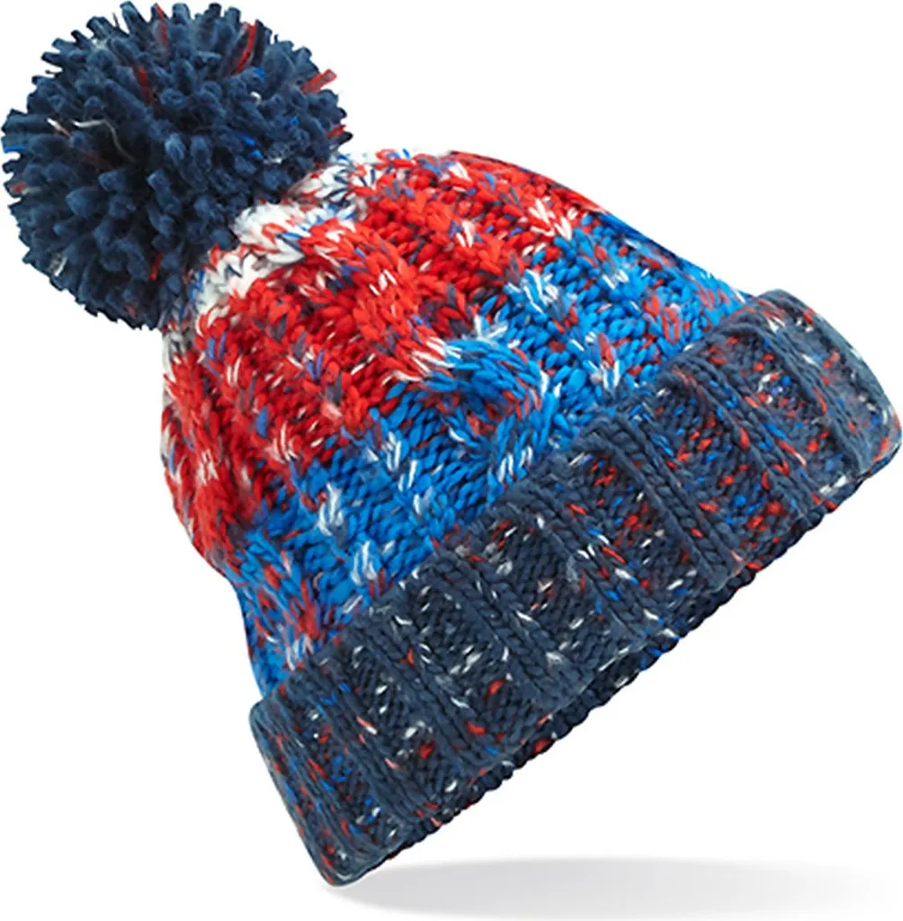 Beechfield B486 Cappello Invernale Cavatappi Chilli Blues | Calore Premium