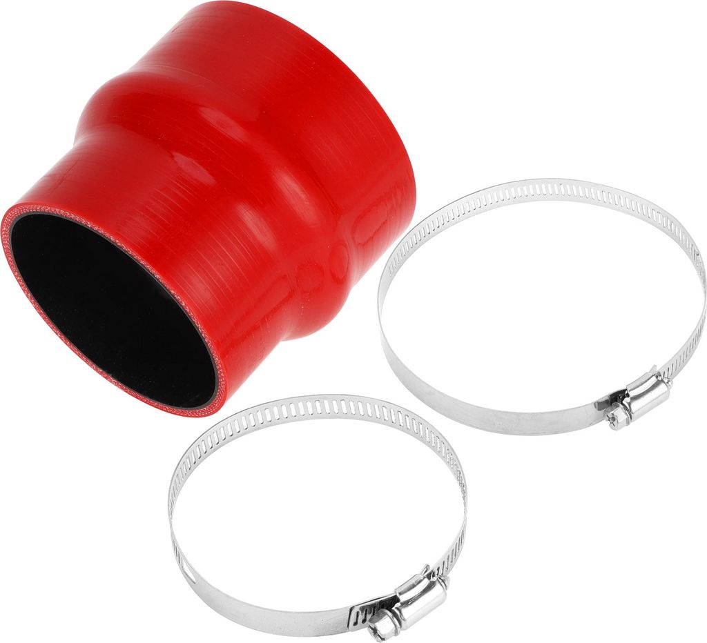 1 Satz 89mm/3,5"-102mm/4,02" 102mm/4,02" Länge Roter Autosilikonschlauch mit Schellen Hump Schlauch Kühlmittelschlauch Universal