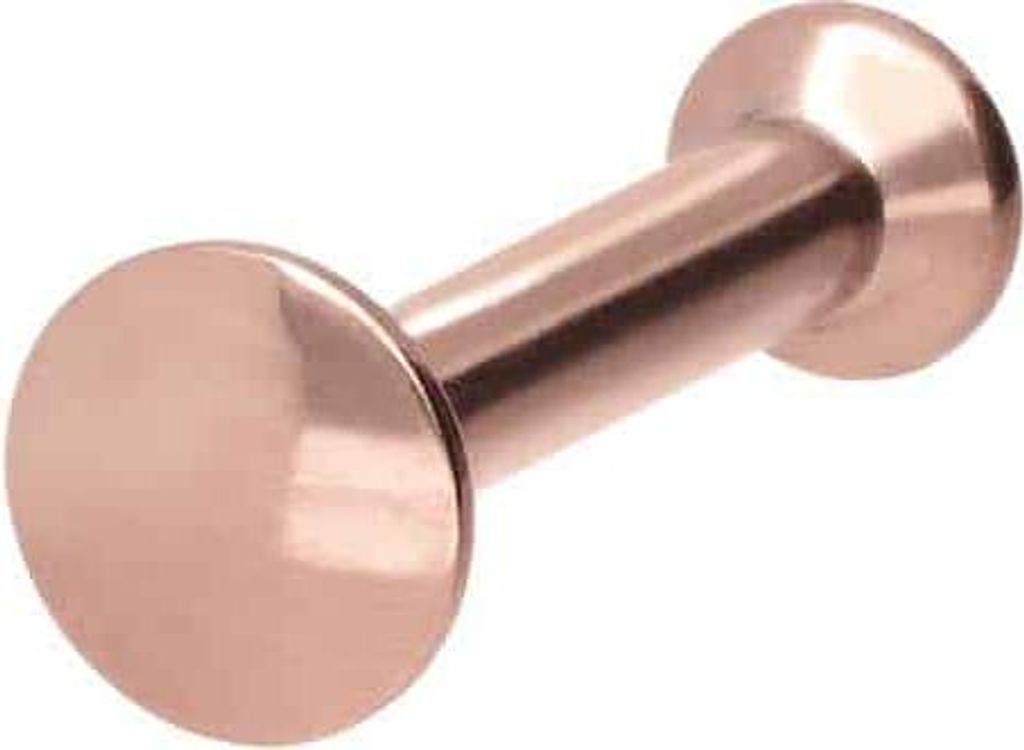 Ohrpiercing, Nasenpiercing Titan Triple Piercing Mini Labret mit Innengewinde FLAT-DISC RoséGold Stablänge: 6mm | Discgröße: 3mm