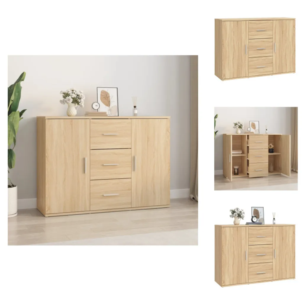 vidaXL Credenza Rovere Sonoma 91x29,5x65 cm | Mobiletto per Soggiorno
