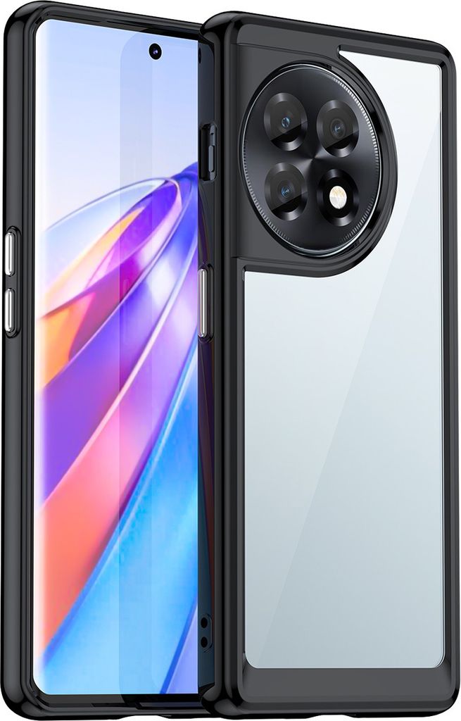 OnePlus 11R Hülle, Klar Rückseite Stoßfeste TPU Silikon Bumper Schutzhülle für OnePlus 11R Schwarz