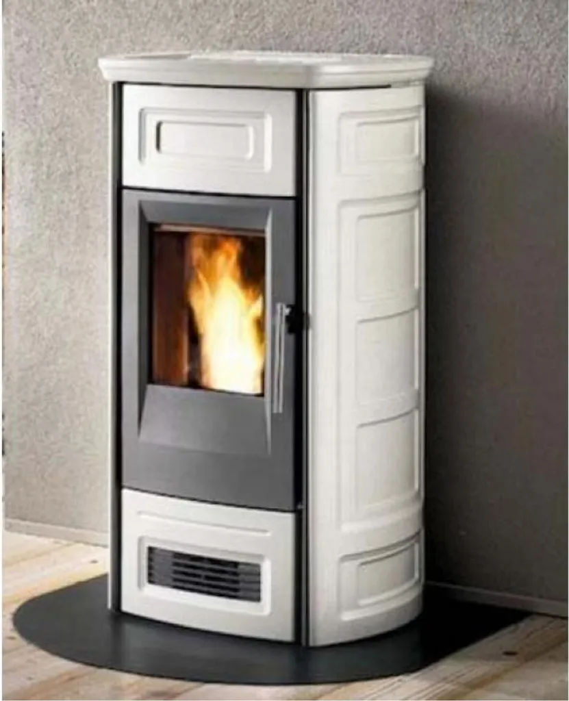 Pedana Protezione Stufa Semicircolare Nera 84x84cm Design Acciaio