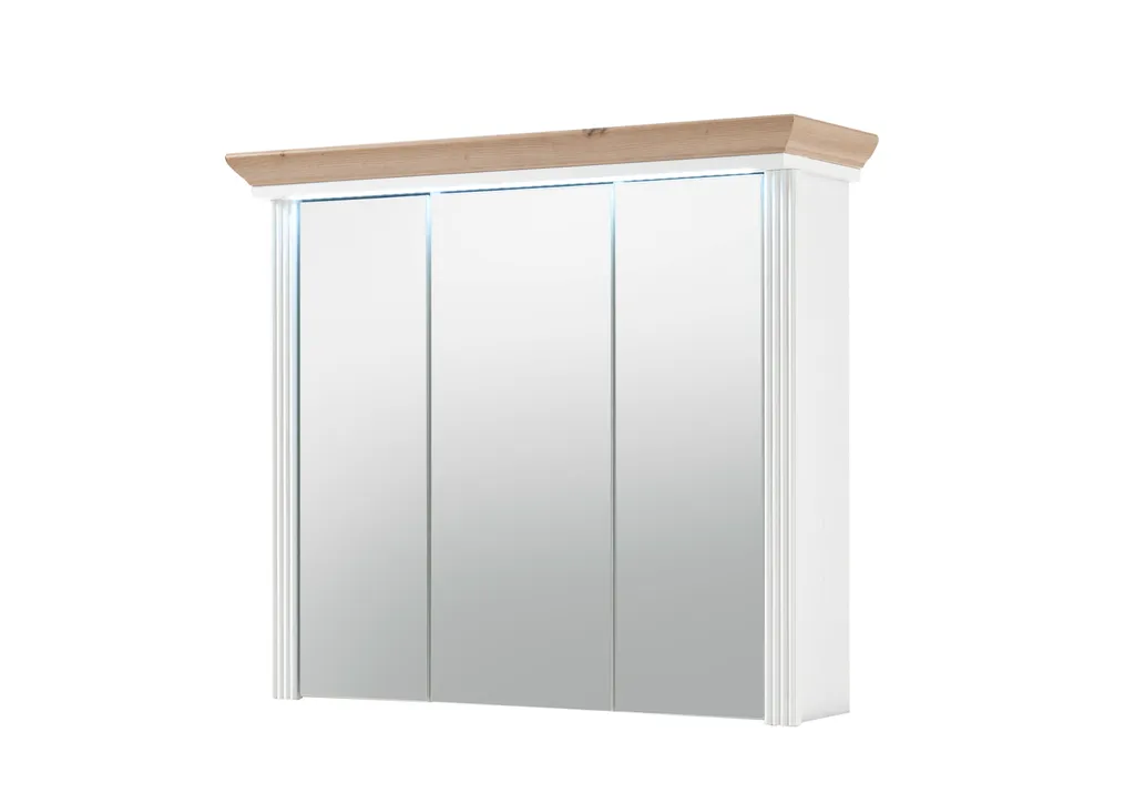 Armoire miroir Jasmin en pin clair 83x75cm - Rangement salle de bain