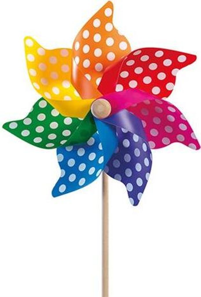 Windmühle Dots auf Holzstab Ø45cmx110cm Produktbild 
