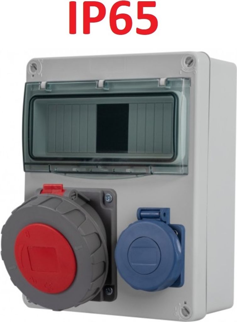 IP65 Stromverteiler Wandverteiler Steckdosen verdrahtet Modulen Anzahl -8 CEE 1x32A 1x230V