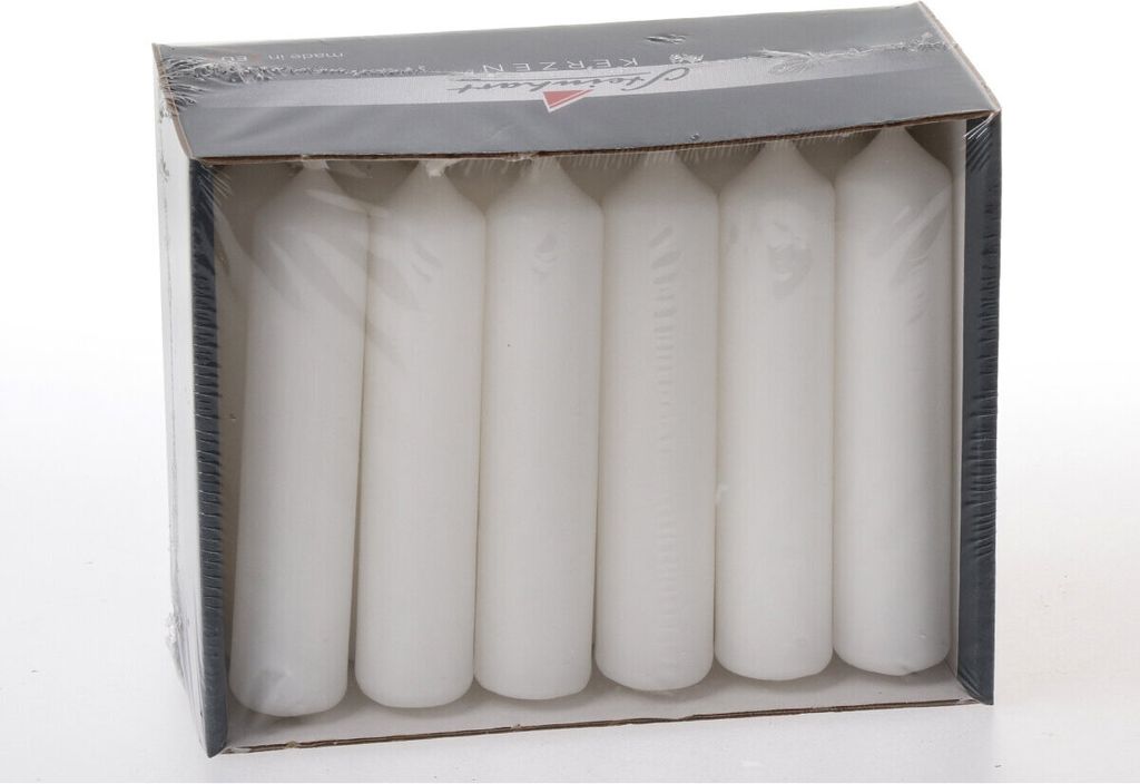 Pyramidenkerzen Weiß 95 x Ø 20 mm, 18 Stück Produktbild 
