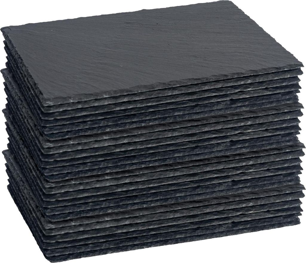 Argon Ta Rechteckige Tischsets aus Schiefer – 30 cm x 20 cm – 24 Stück