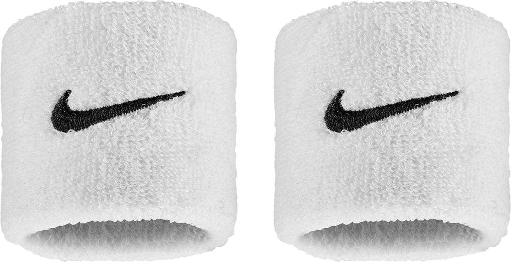 Nike - "Classic" Armband, Swoosh (2er-Pack) CS2677 (Einheitsgröße) (Weiß/Schwarz)