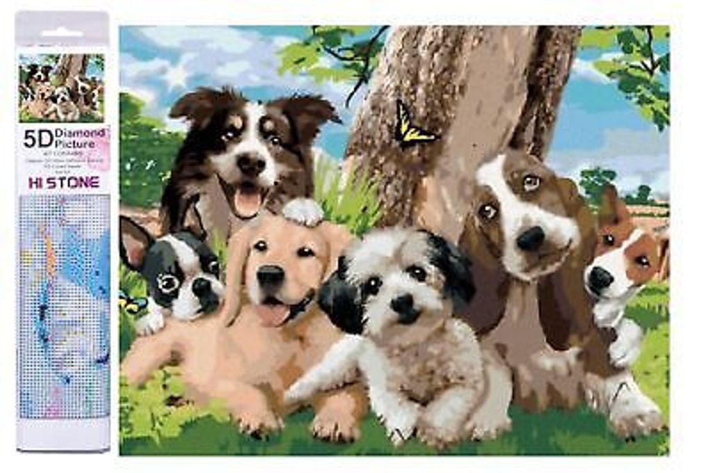 Norimpex Diamant Malerei Happy Dog Gruppe 30x40cm