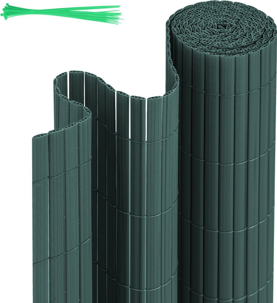 Aopunly PVC Sichtschutzmatte Sichtschutzzaun Sichtschutz für Zaun Balkon Grün 1 x 5m