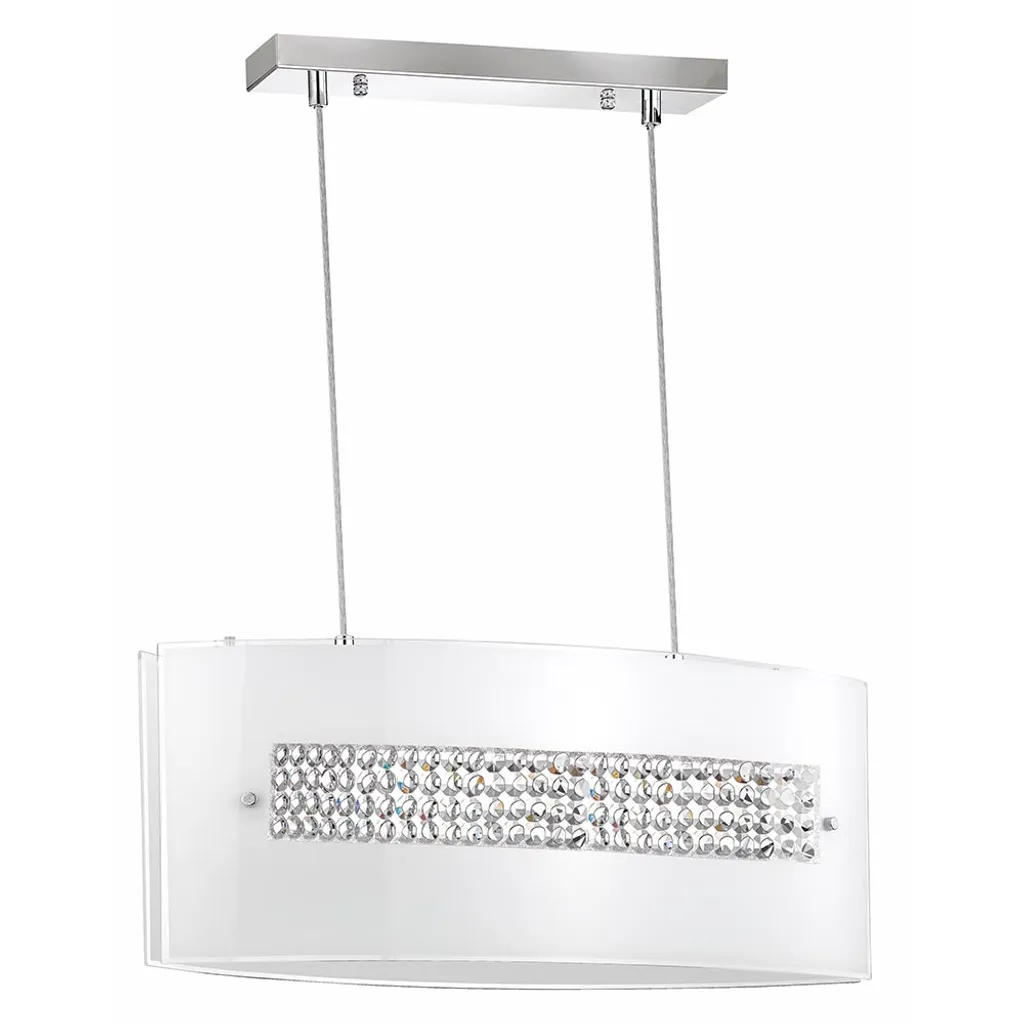 Nova Luce Thelta Lampe à suspendre en cristal et chrome design chic