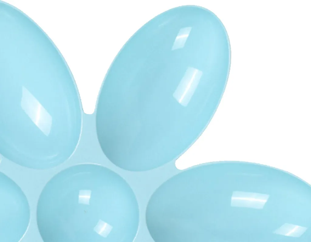 Gamelle multiple pour chatons et chiots 6 compartiments plastique bleu