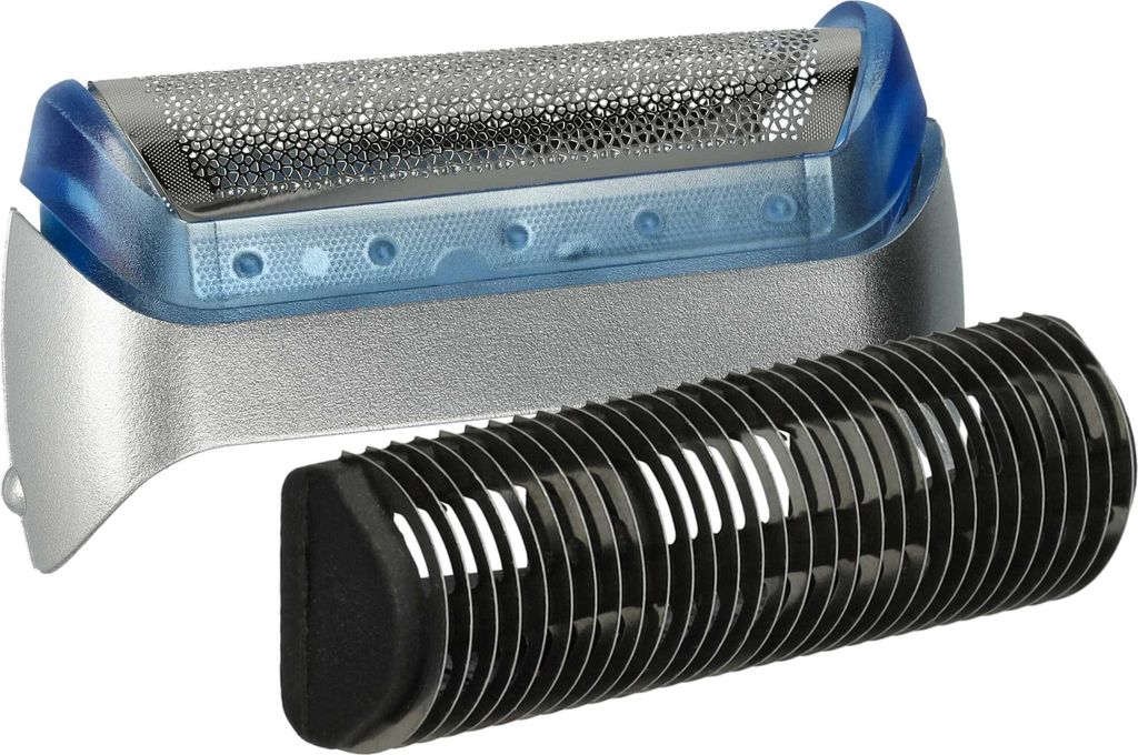 vhbw 1x Klingenblock, 1x Scherfolie mit Rahmen kompatibel mit Braun 2778, 2775, 2776, 1735, 2338, 2675, 2828, 2615 Rasierer - Kombipack Schwarz Silber