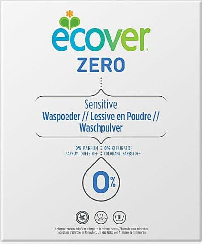 Ecover - Universal Zero Waschpulver - Duftfrei - 1,2 kg - 1 Stück