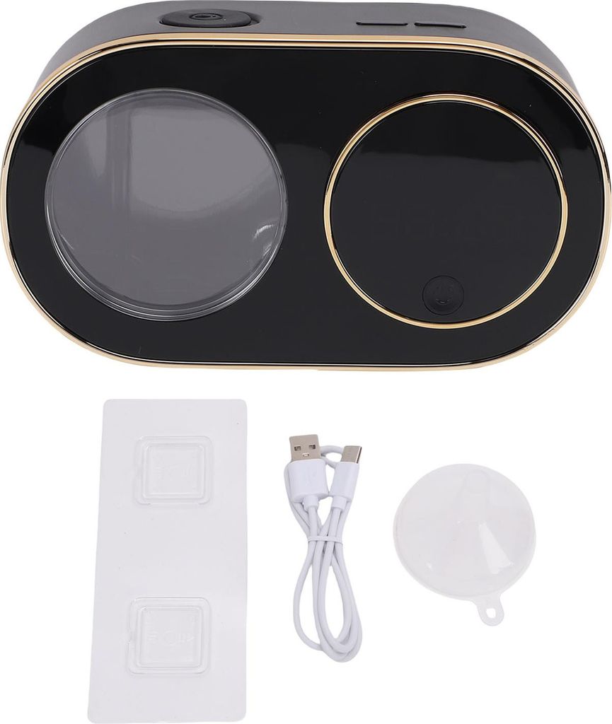 Automatischer schäumender Handseifenspender, 320 ml, Wandmontage, wiederaufladbar, berührungslose Flüssigkeit für Badezimmer, Schwarz