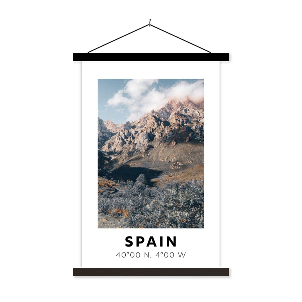 MuchoWow Textilposter Spanien - Natur - Berge 60x90 cm mit schwarzem Rahmen - Poster Wohnzimmer