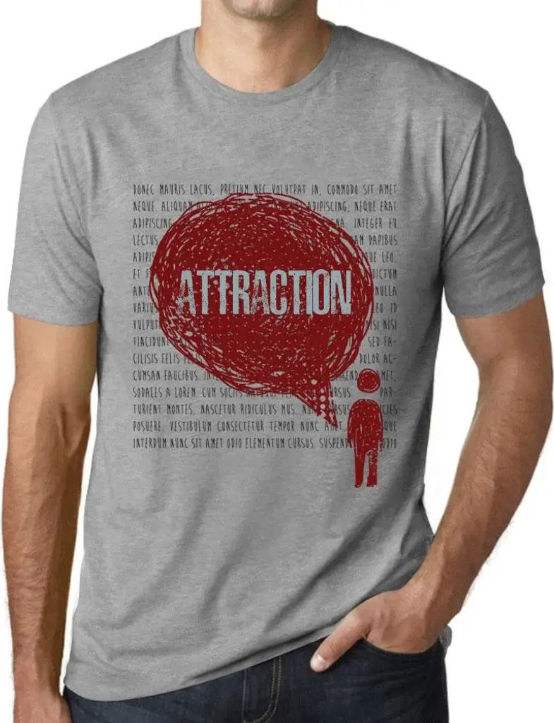 Herren Grafik T-Shirt Gedanken Anziehung – Thoughts Attraction – Öko-Verantwortlich Vintage Jahrgang Kurzarm Lustige Druck Geburtstag Geschenk...
