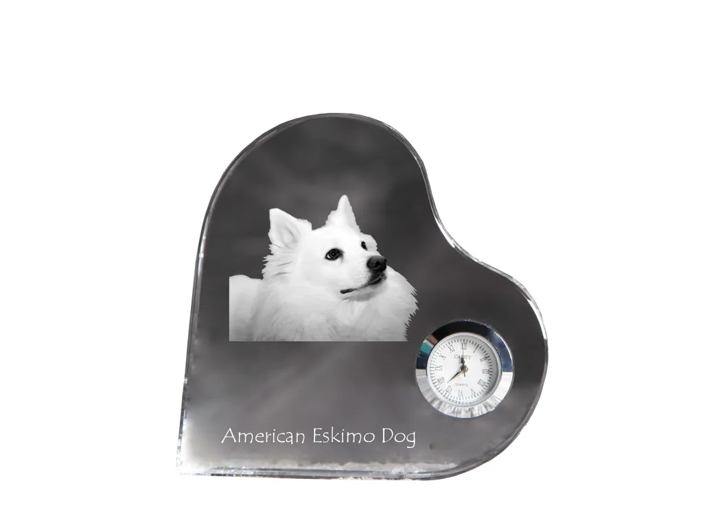 Art-Dog Horloge en Cristal Chien Esquimau Américain Personnalisée