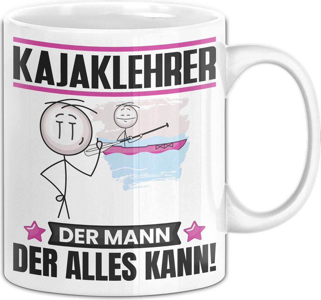 Kajaklehrer Tasse Geschenk für Kajaklehrer Der Mann Der Alles Kann Geschenkidee zum Geburtstag (Weiß)