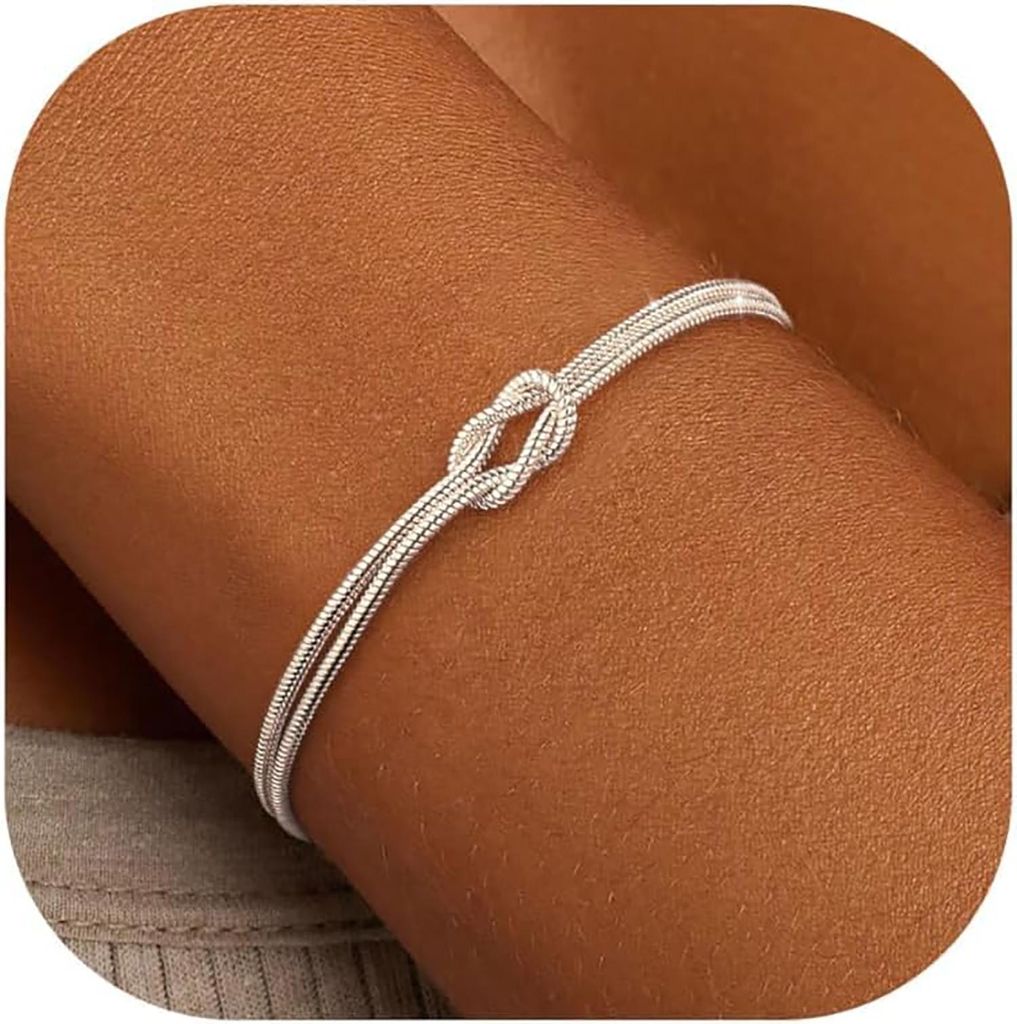 Armband Damen silberfarben mit Knoten – filigraner Produktbild 