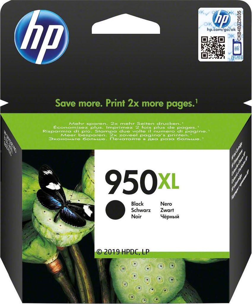 HP 950XL oryginalny wkład atramentowy czarny XL, Czarny, Zdjęcie produktu 