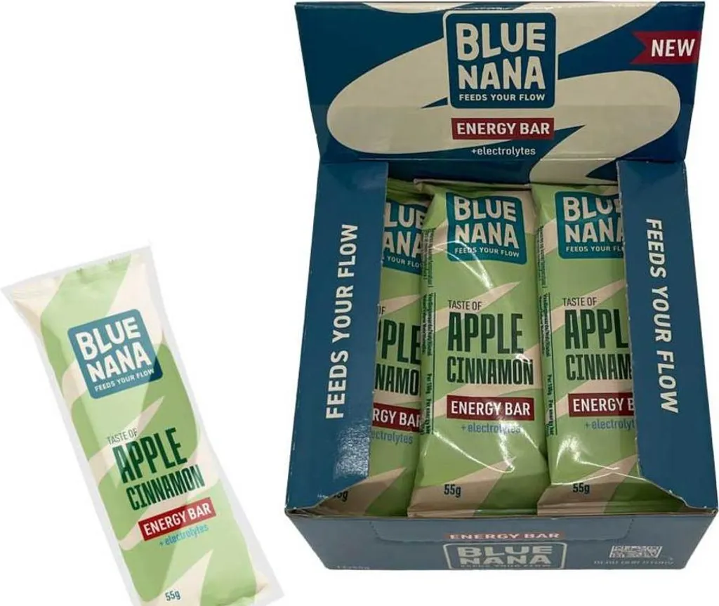 Barre Énergétique Pomme Cannelle 55g - En-cas Sportif Blue Nana Lot de 12