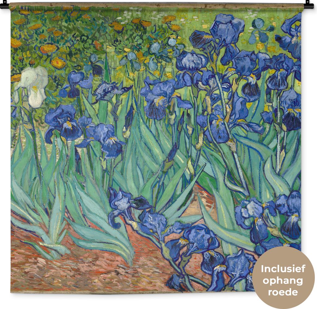 MuchoWow Wandteppich Wandbehang Schwertlilien - Vincent van Gogh 150x150 cm Tapisserie Dekoration Wandtuch - Wohnaccessoires - Modernes