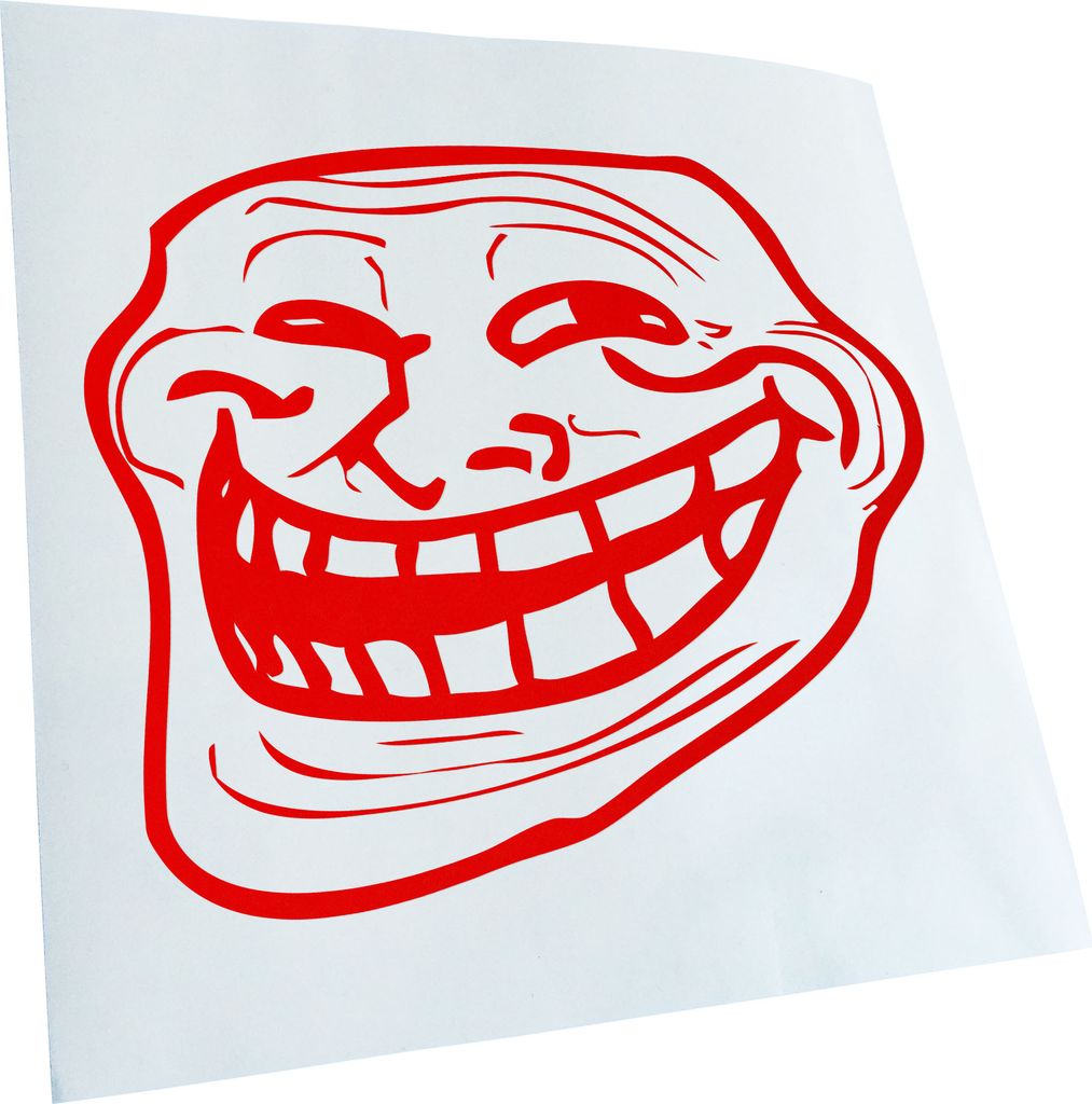 Kiwistar - Autoaufkleber - Troll Face - Coolface Heckscheibe - Aufkleber für Auto Kfz Fahrrad, LKW, Truck Mofa