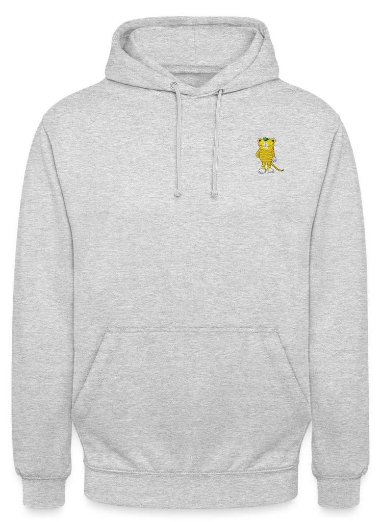 Spreadshirt Janosch Kleiner Tiger Stick Uni Hoodie, 3XL, Hellgrau meliert