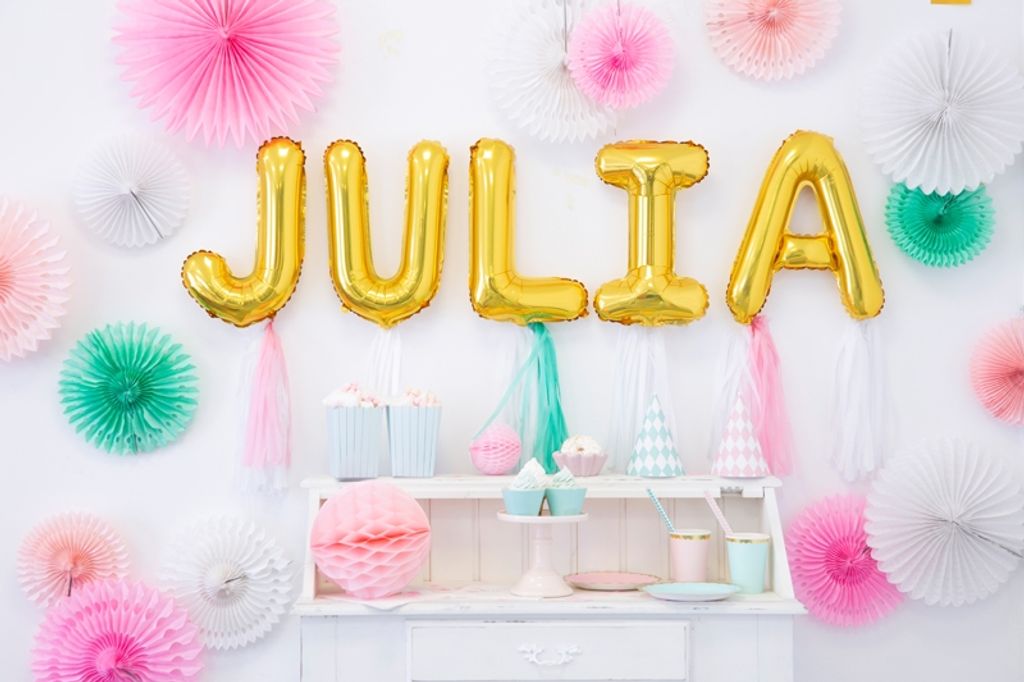 Balon foliowy Litera J 35cm złoty na ślub urodziny Zdjęcie produktu 2