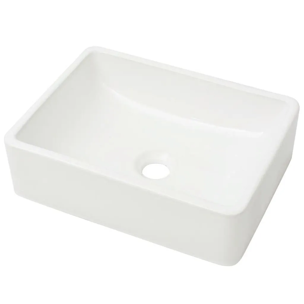 vidaXL Lavabo en céramique blanc rectangulaire - Vasque 41 x 30 x 12 cm