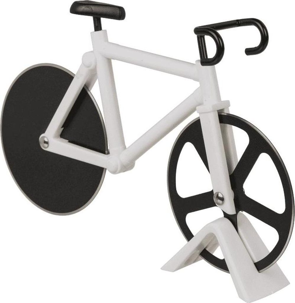 Pizzaroller Fahrrad aus Edelstahl & Kunststoff 18x11x7,5 cm Pizzaschneider