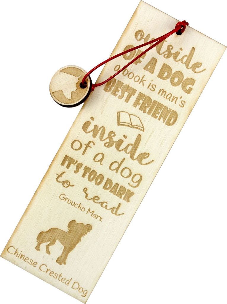 Chinesischer Schopfhund - Lesezeichen mit Hund, personalisiertes Lesezeichen, Geschenk für Bücherwurm von der Marke Art-Dog