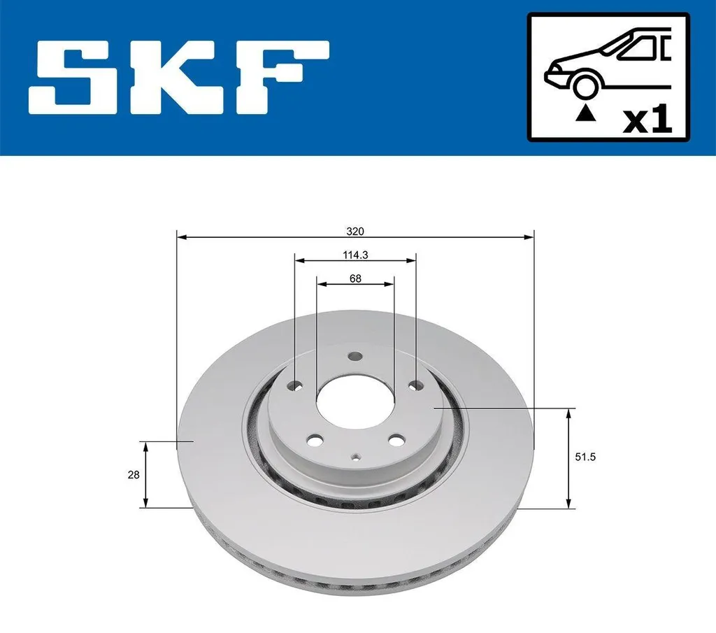 Stop vibrations : Disque de frein SKF VKBD 81406 V1 pour MAZDA 6 Break