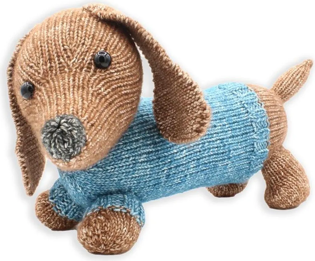 Kit tricot teckel 30 cm en laine douce Hardicraft doudou fait main